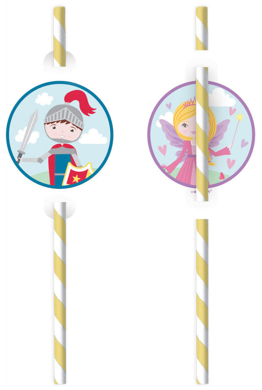 Рицари Middle Ages Принцеса & Knight paper straw, комплект от 8