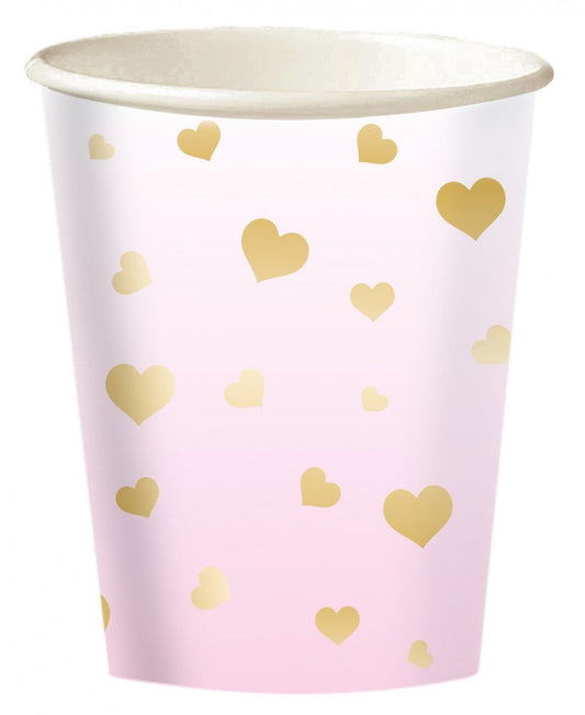 Първи рожден ден Розов омбре paper cup 8 части 250 ml