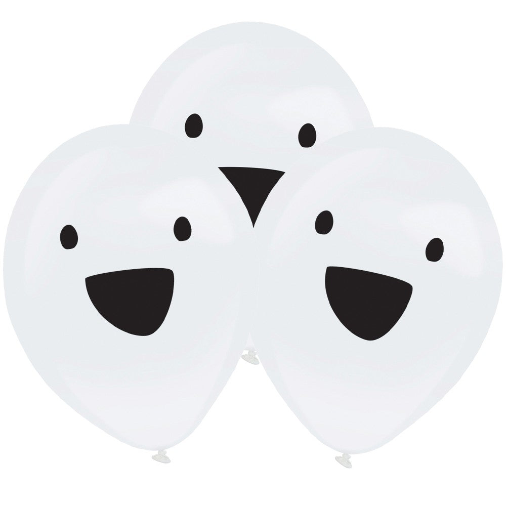 Хелоуин  White Ghost LED Балон, 4 части 11 inch (27.5 см)