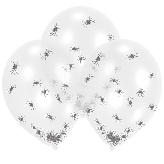 Хелоуин  Grey Spider-filled Балонs, комплект от 6, 11 inches (27.5 см)