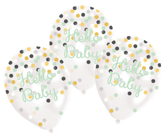 Бебе Dots Hello Балон, комплект от 6 Балонs 11 inch (27.5 см)