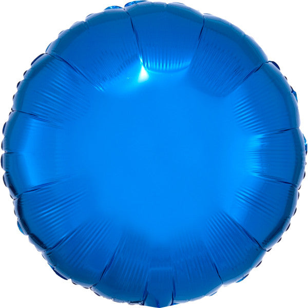 Satin Metallic Син round фолио балон 43 см