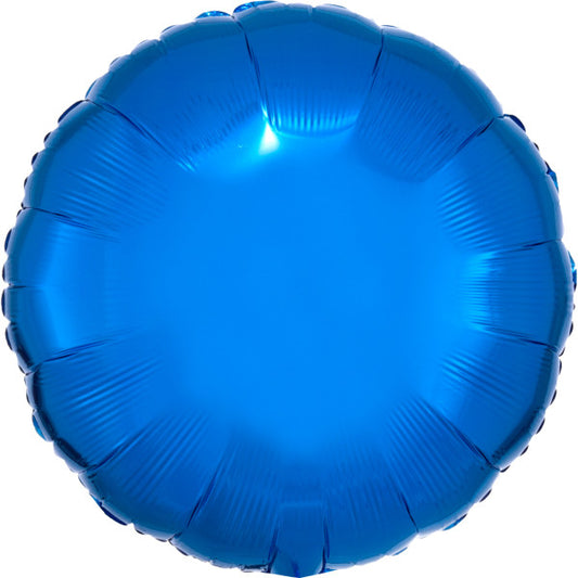 Satin Metallic Син, Син Round Фолиев балон 43 см