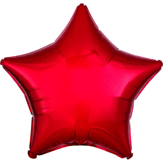 Satin Metallic Red Звезда Фолиев балон 48 см