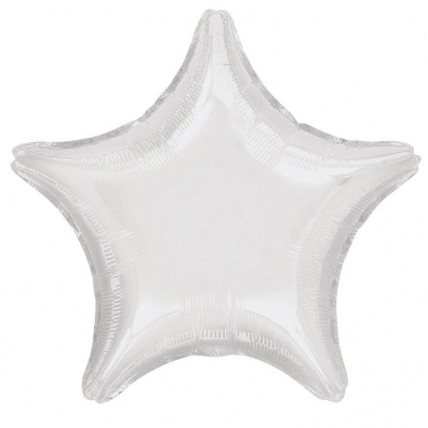 Satin Metallic White Звезда фолио балон 48 см
