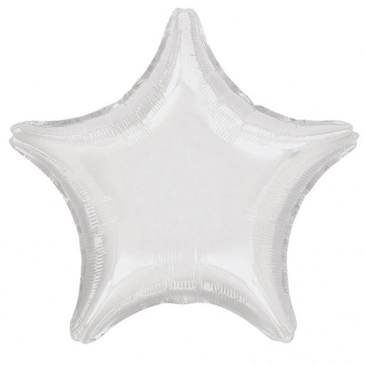 Satin Metallic White Звезда фолио балон 48 см
