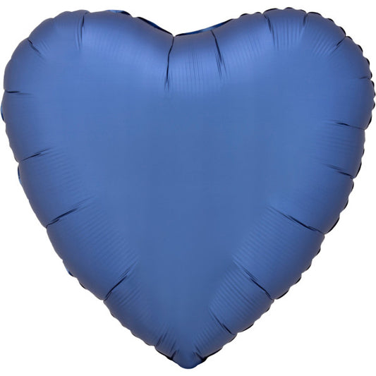 Satin Silk Azure Син Сърце фолио балон 43 см