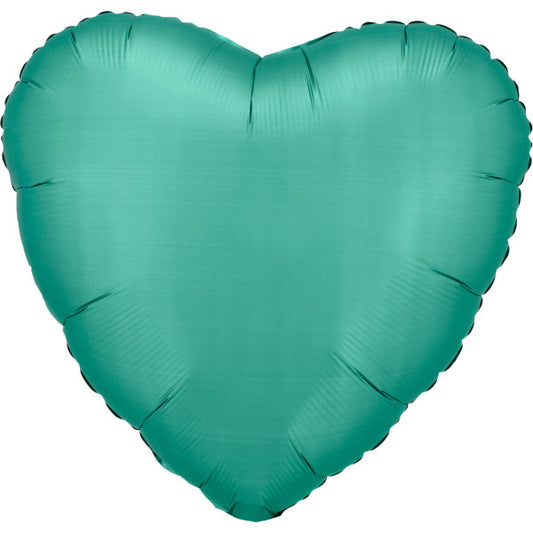 Satin Silk Jade Green Сърце фолио балон 43 см