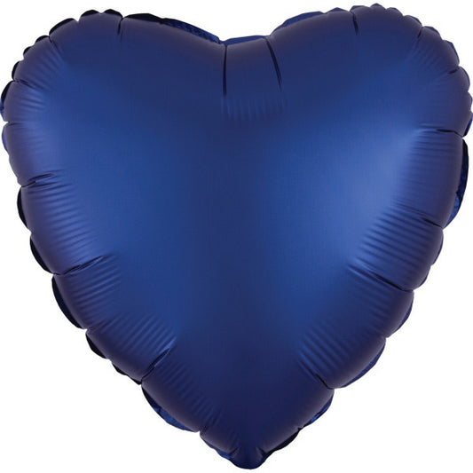 Satin Silk Navy Син Сърце Фолиев балон 43 см