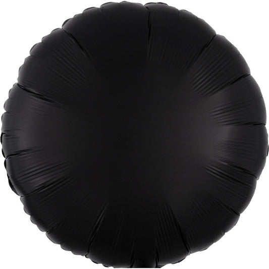 Satin Silk Черен round фолио балон 43 см