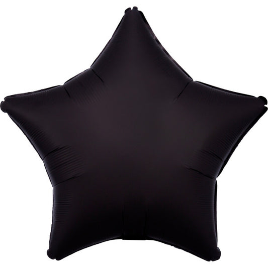 Satin Silk Черен Звезда фолио балон 48 см