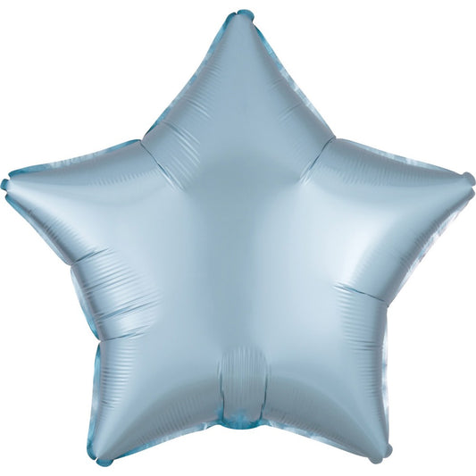 Satin Pastel Син Звезда Фолиев балон 48 см