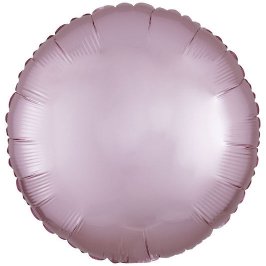 Satin Silk Pastel Розов Round Фолиев балон 43 см