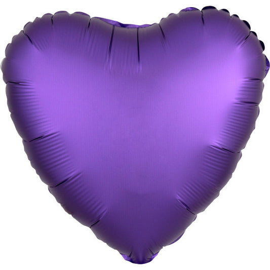 Satin Silk Purple Сърце фолио балон 43 см