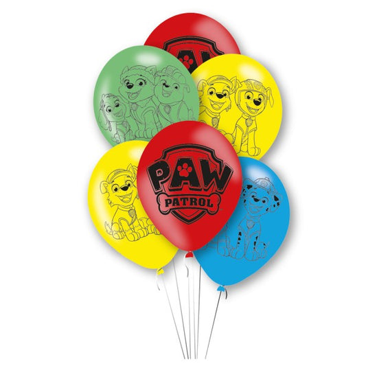 Пес патрул Color Paws Балон, 6-части комплект 11 inch (27.5 см)