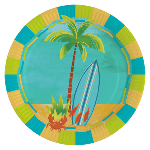 Лято Surf Парти пластамасова чиния 8 pieces 23 см