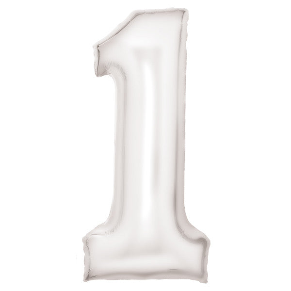 Номер Lustre White, White Номер 1 Фолиев балон 86 см