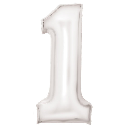 Номер Lustre White, White Номер 1 Фолиев балон 86 см