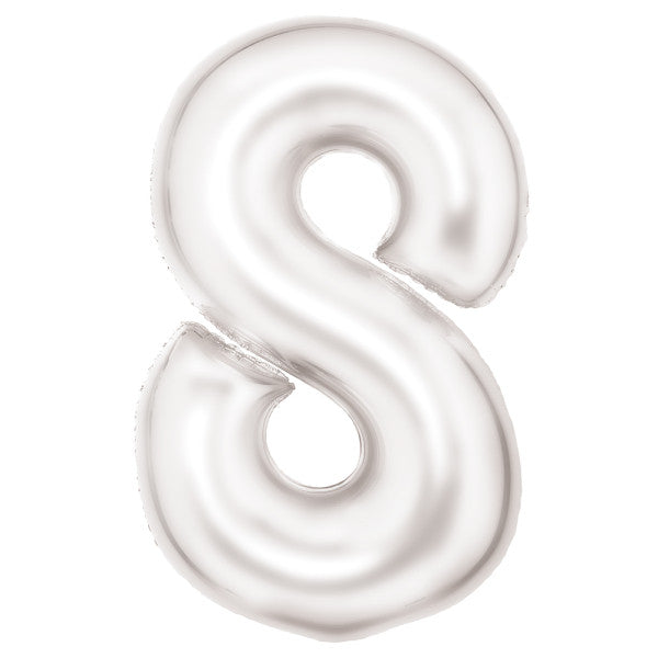 Номер Lustre White, White 8 число фолио балон 86 см