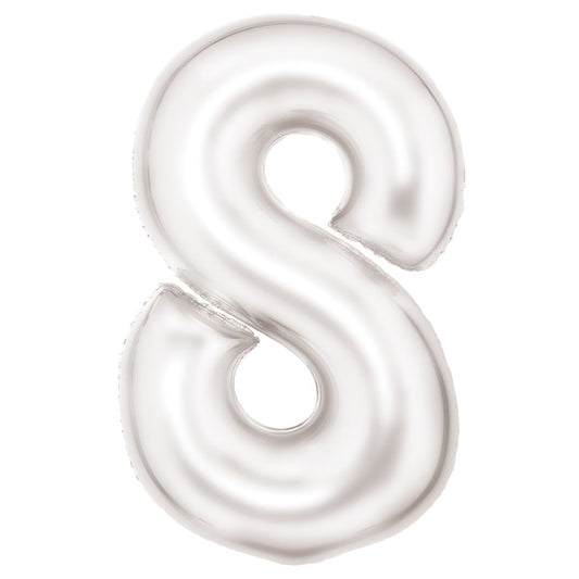 Номер Lustre White, White 8 число фолио балон 86 см