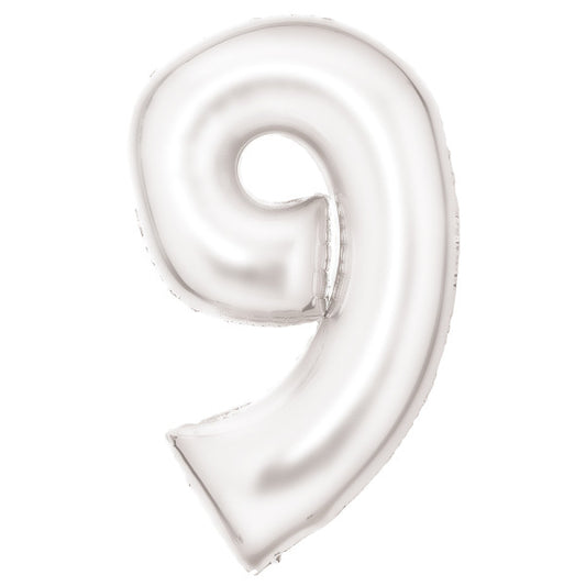 Номер Lustre White, White число 9 фолио балон 86 см
