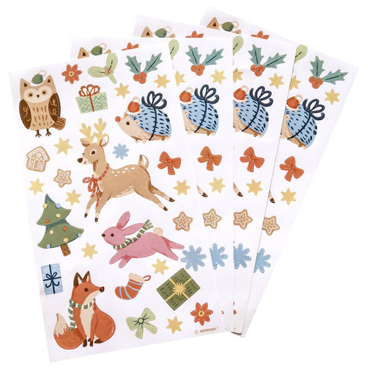 Коледа Winter Woodland Winter Forest Sticker комплект 4 части