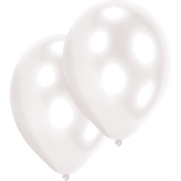 Цвят White White Балон, 10 части 11 inch (27.5 см)