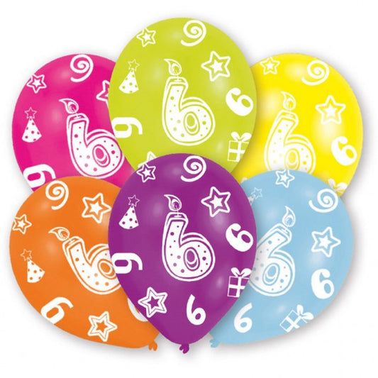 Честит Рожден ден Звезда Честит Рожден ден 6 Балонs, 6 pieces pack, 11 inches (27.5 см)