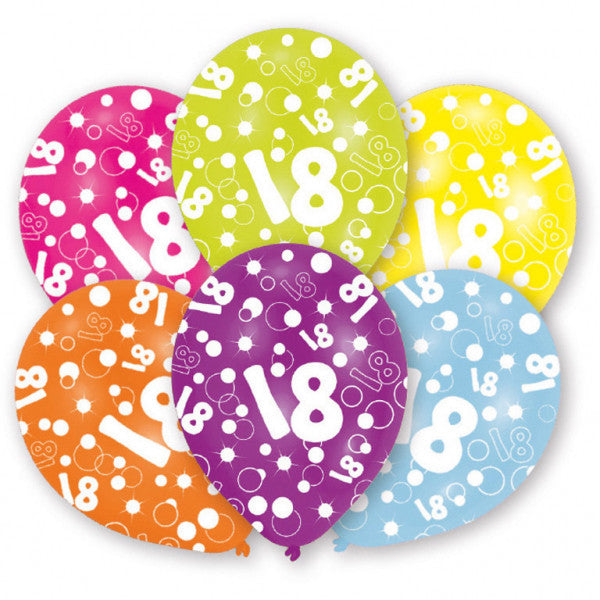 Честит Рожден ден Colorful Честит Рожден ден 18 Балонs, 6-pack 11 inch (27.5см)