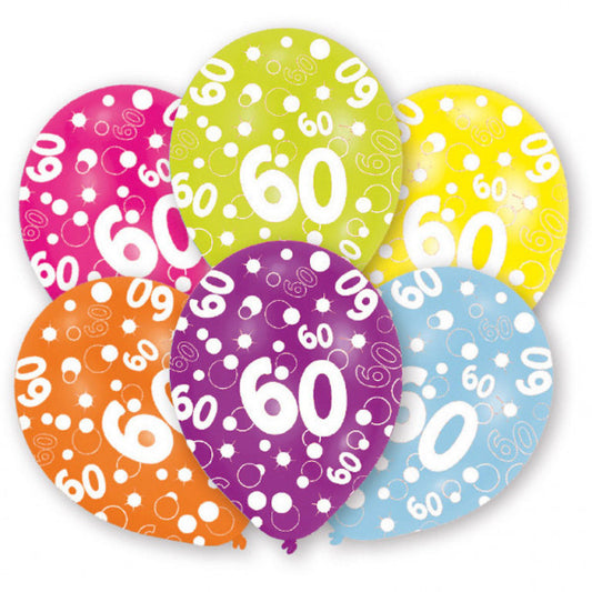 Честит Рожден ден Colorful Честит Рожден ден 60 Балонs, 6 pieces 11 inch (27.5см)