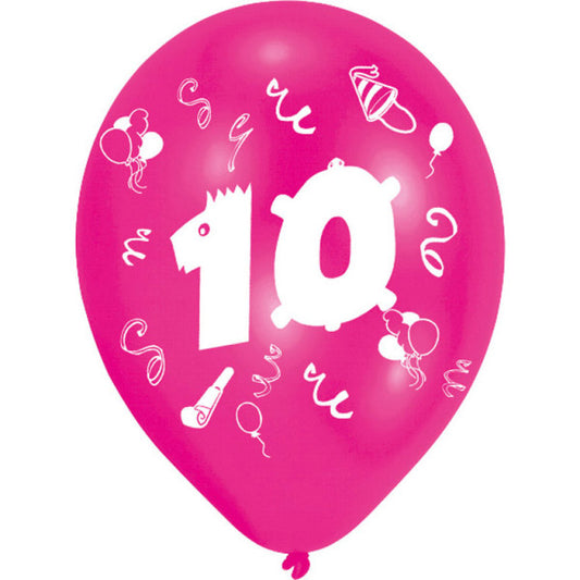 Честит Рожден ден Ribbon Честит Рожден ден 10 Балонs, 8 части, 10 inch (25.4см)