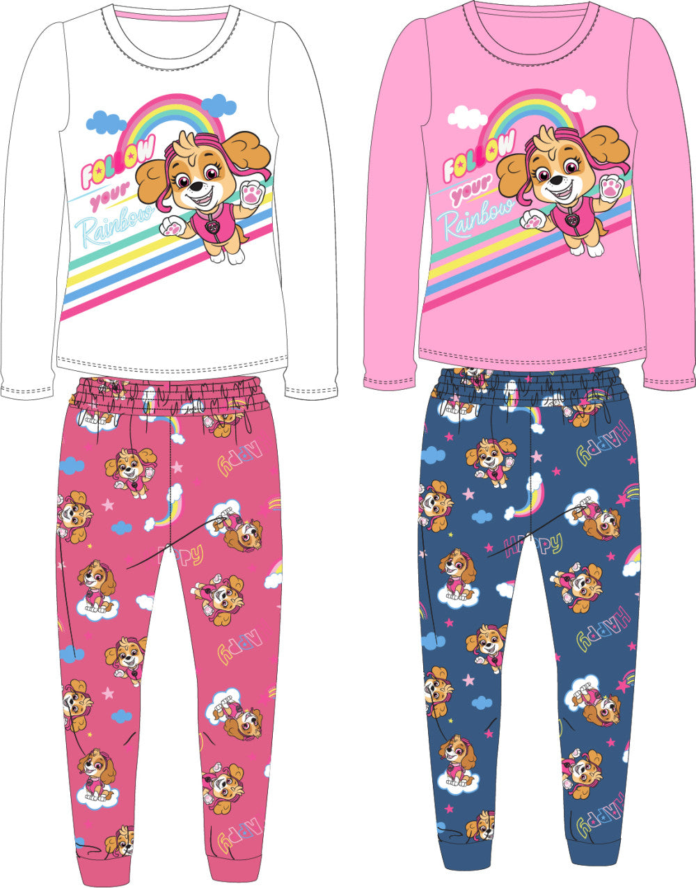 Пес патрул Дъга детски long pajamas 98-128 см