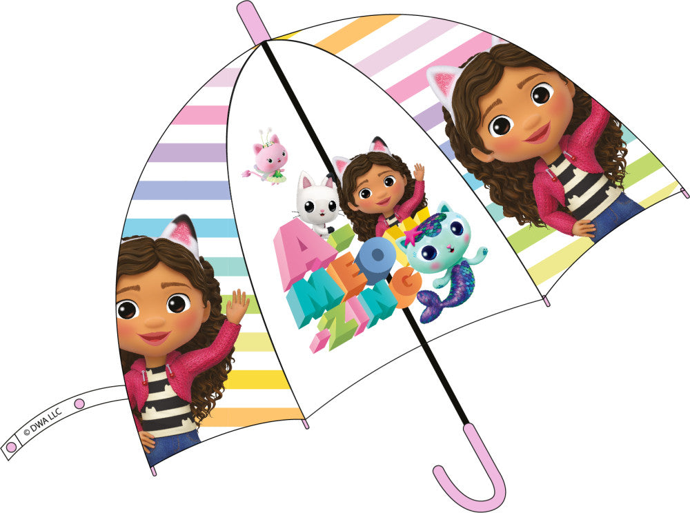 Куклената къща на Габи A-meozing child semi-Колаатовic transparent umbrella ?Ш74 см