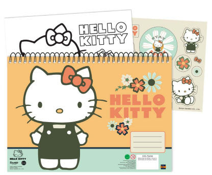 Здравей Кити Stay Слънцеny A/4 spiral sketchbook with 40 Чаршафи and Стикери