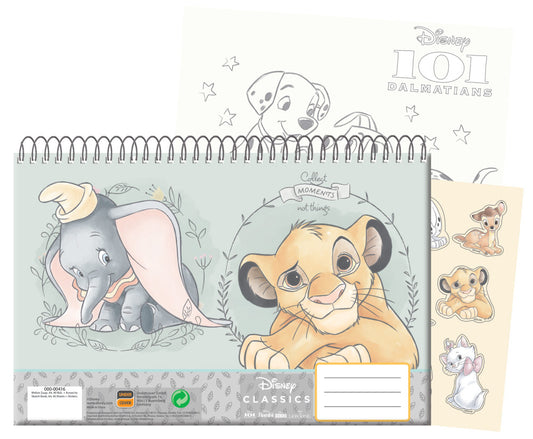 Дисни Cute Classic A/4 Spiral Sketchbook with 40 Pages and Стикери
