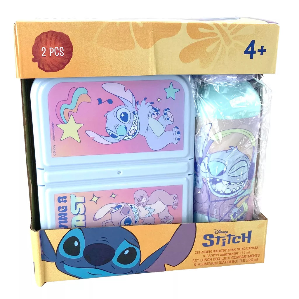 Комплект Стич - Бутилка за вода и кутия за храна Disney Stitch
