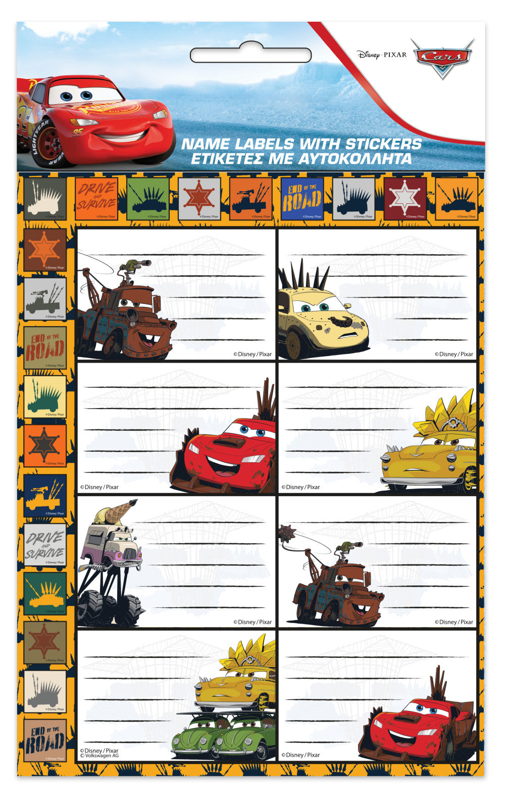 Дисни Кола Road notebook label with Стикери, pack of 16
