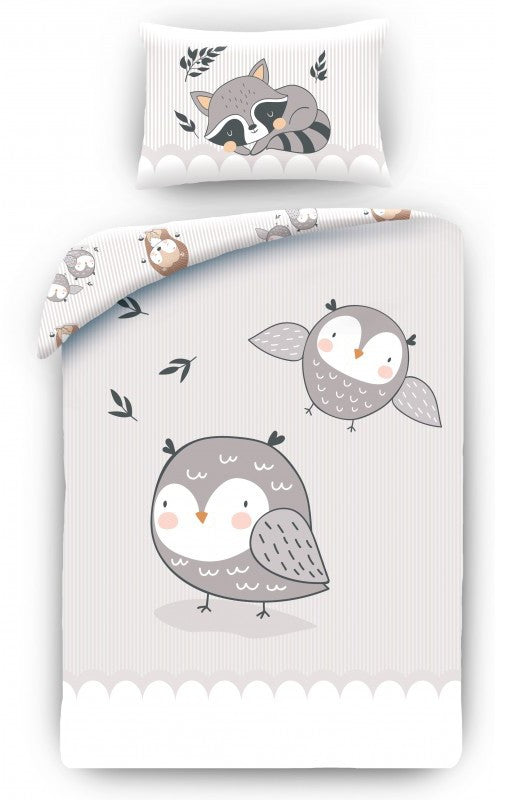 Бухал Grey детски  bedding cover 100?Ч135см, 40?Ч60 см