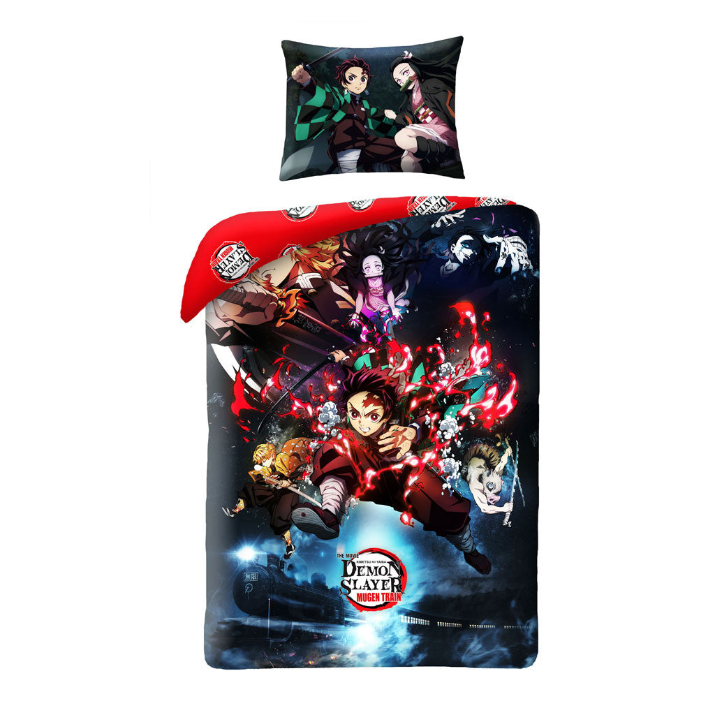 Demon Slayer Mugen Train bedding cover 140?Ч200см, 70?Ч90 см microfibre