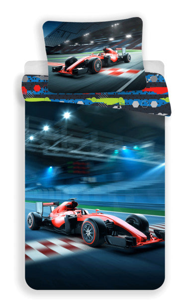 Състезателна кола Син Formula 1 Bedding комплект 140?Ч200 см, 70?Ч90 см
