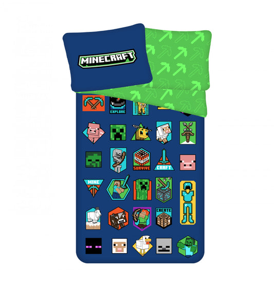 Майнкрафт Badges bedding cover 140?Ч200см, 70?Ч90 см