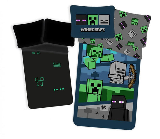 Майнкрафт Adventure Glow in the dark bedding комплект 140x200см, 70x90см