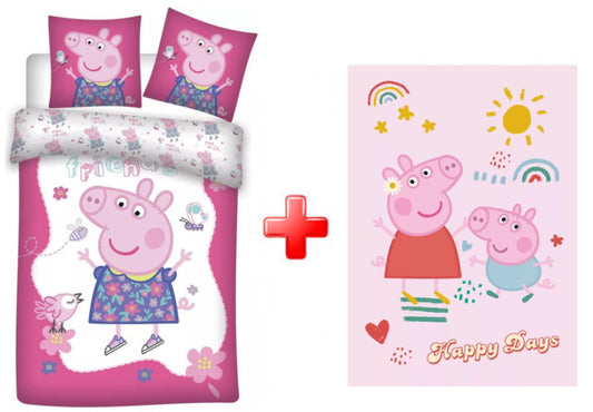 Пепа Пиг Happy Day детско bedding and fleece blanket комплект