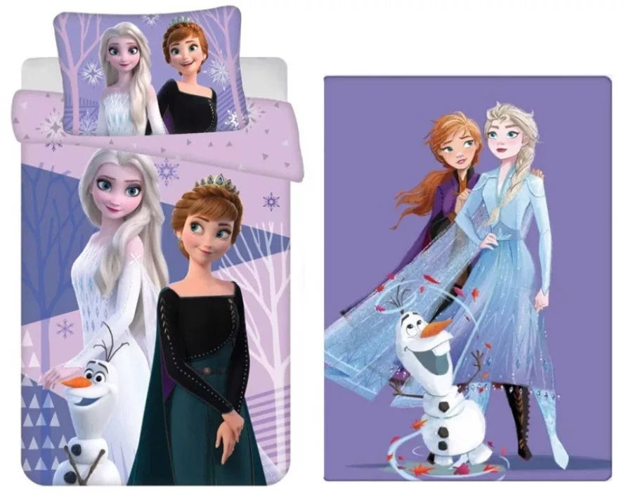 komplekt spalno belio i odeqlo frozen zamraznaloto kralstvo elza i ana