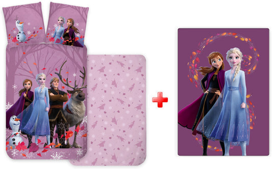 Дисни Замръзналото Кралство Purple  детски  bedding комплект and polar blanket