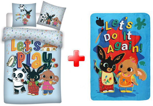 Bing Let's Play детски  bedding and fleece blanket комплект