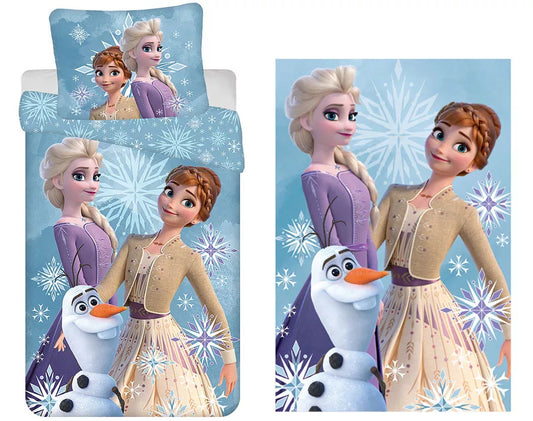 komplekt spalno belio i odeqlo frozen zamraznaloto kralstvo elza i ana