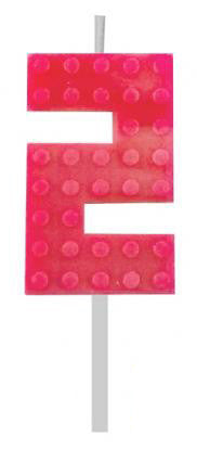 Blocks Red Blocks Building block число 2 Red рожден ден candle, число candle