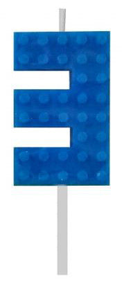 Blocks Син Blocks Building Block Номер 3 Син Рожден ден Candle, Numeral Candle