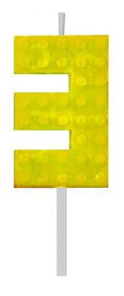Blocks Yellow Blocks Building Block No. 3 Yellow Рожден ден Candle, Номер Candle